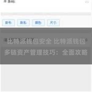 比特派钱包安全 比特派钱包多链资产管理技巧：全面攻略