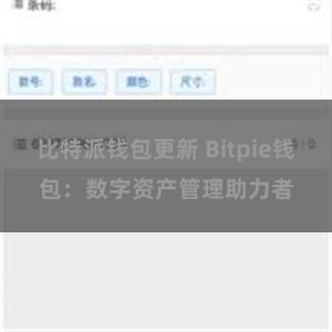 比特派钱包更新 Bitpie钱包：数字资产管理助力者