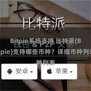 Bitpie系统支持 比特派(Bitpie)支持哪些币种？详细币种列表