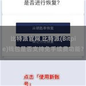 比特派官网 比特派(Bitpie)钱包是否支持免手续费功能？