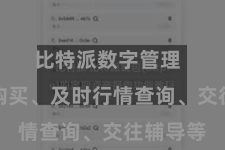 比特派数字管理  如一键购买、及时行情查询、交往辅导等